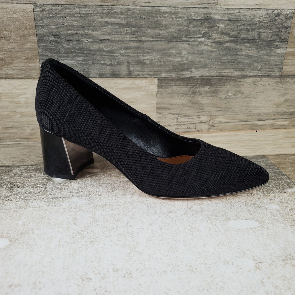Donald Pliner Suzette Womens Pump Sz 5 M Black Pointed Toe Block Heel Slip On
